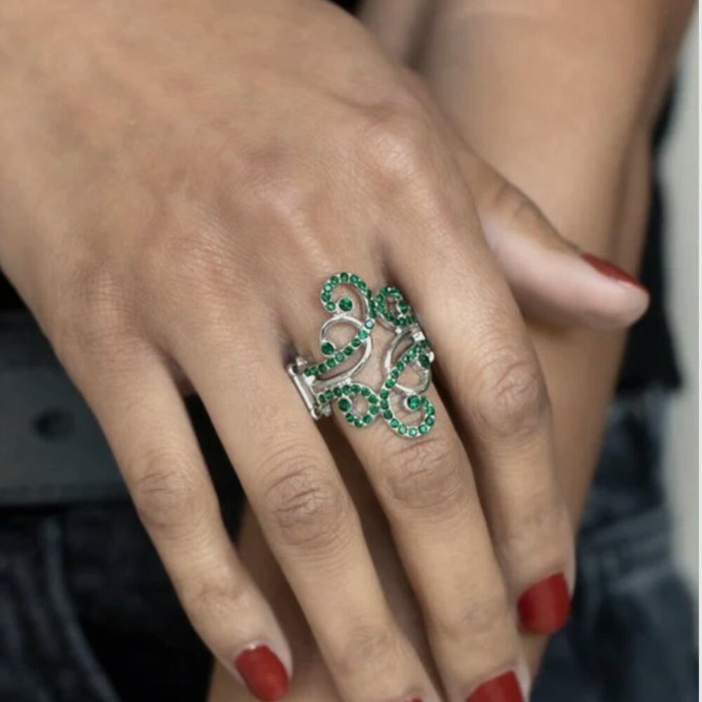 Green rhinestone - Ring